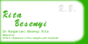 rita besenyi business card